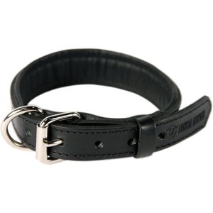 Logical Leather Padded Dog Collar, Black, Medium