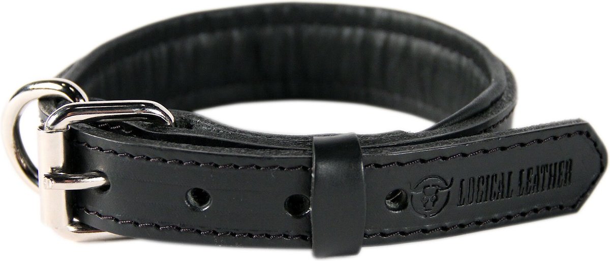 Logical leather padded leather dog sale collar