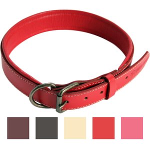 Logical Leather Padded Dog Collar, Red, X-Large