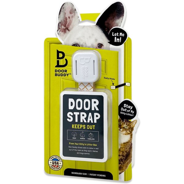 Door Buddy®: Door Latch Plus Door Stopper to Dog Proof Litter Box