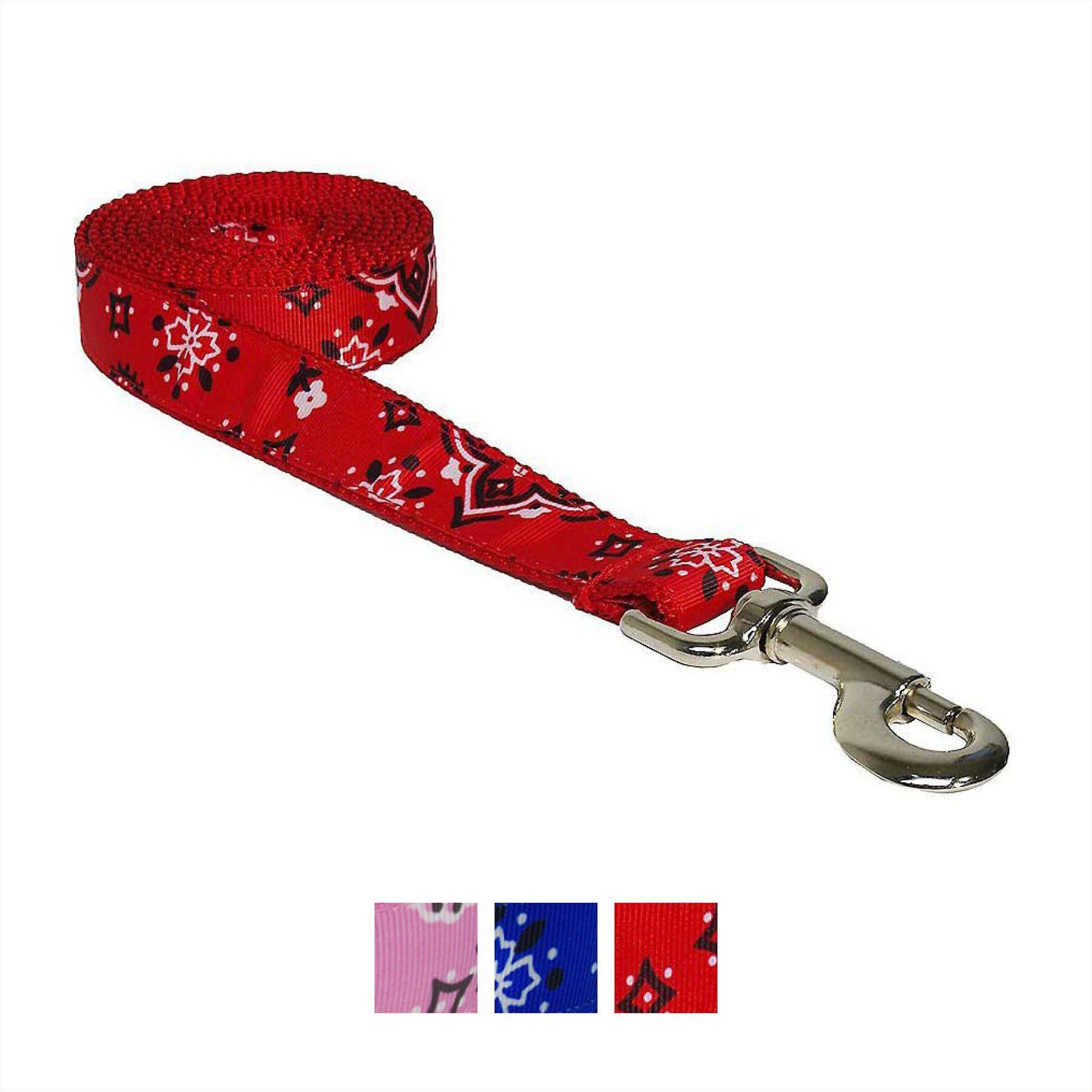Sassy Dog Wear Bandana Dog Leash, X-Small, Red