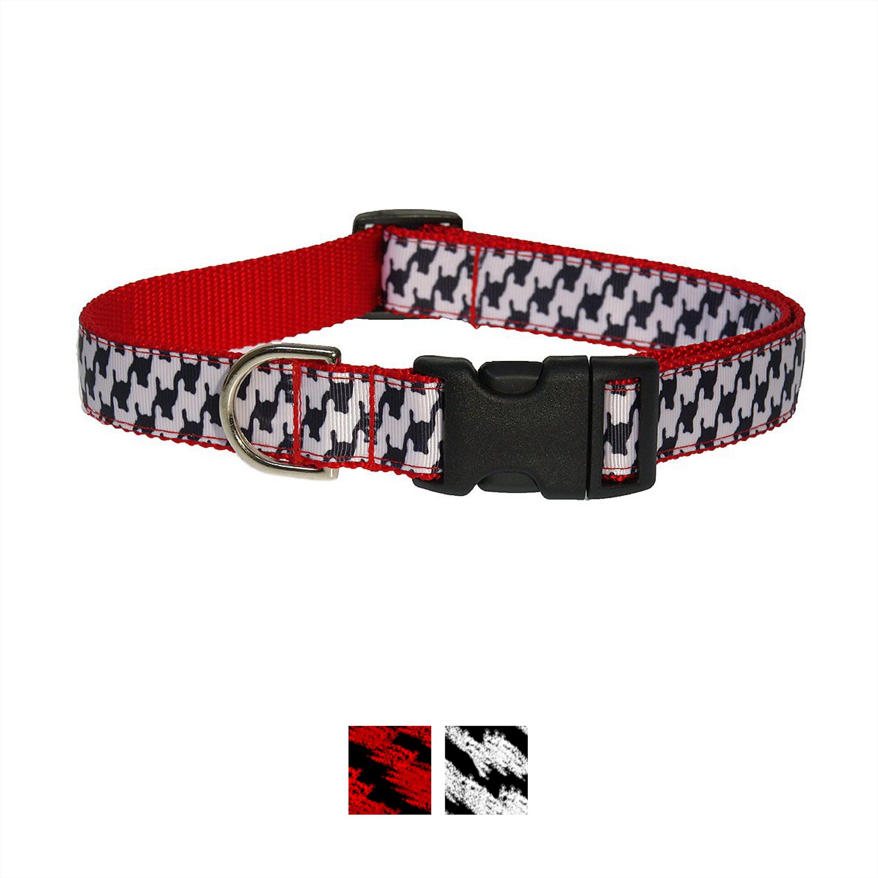 Sassy Dog Wear Houndstooth Dog Collar, Black & White, X-Small