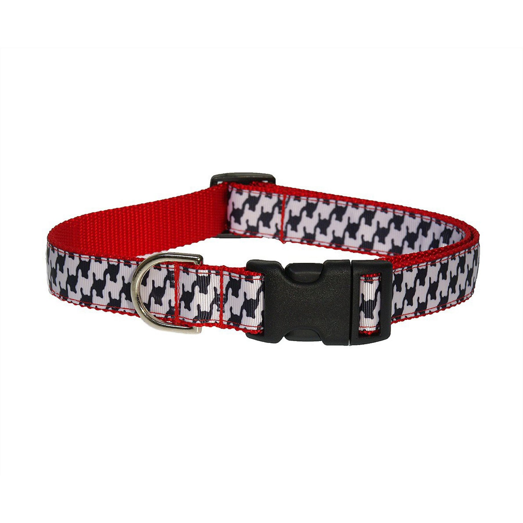 Sassy Dog Wear Houndstooth Dog Collar, Black & White, Large