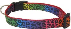 Sassy Dog Wear Leopard Dog Collar, Rainbow, Large  slide 2 of 3