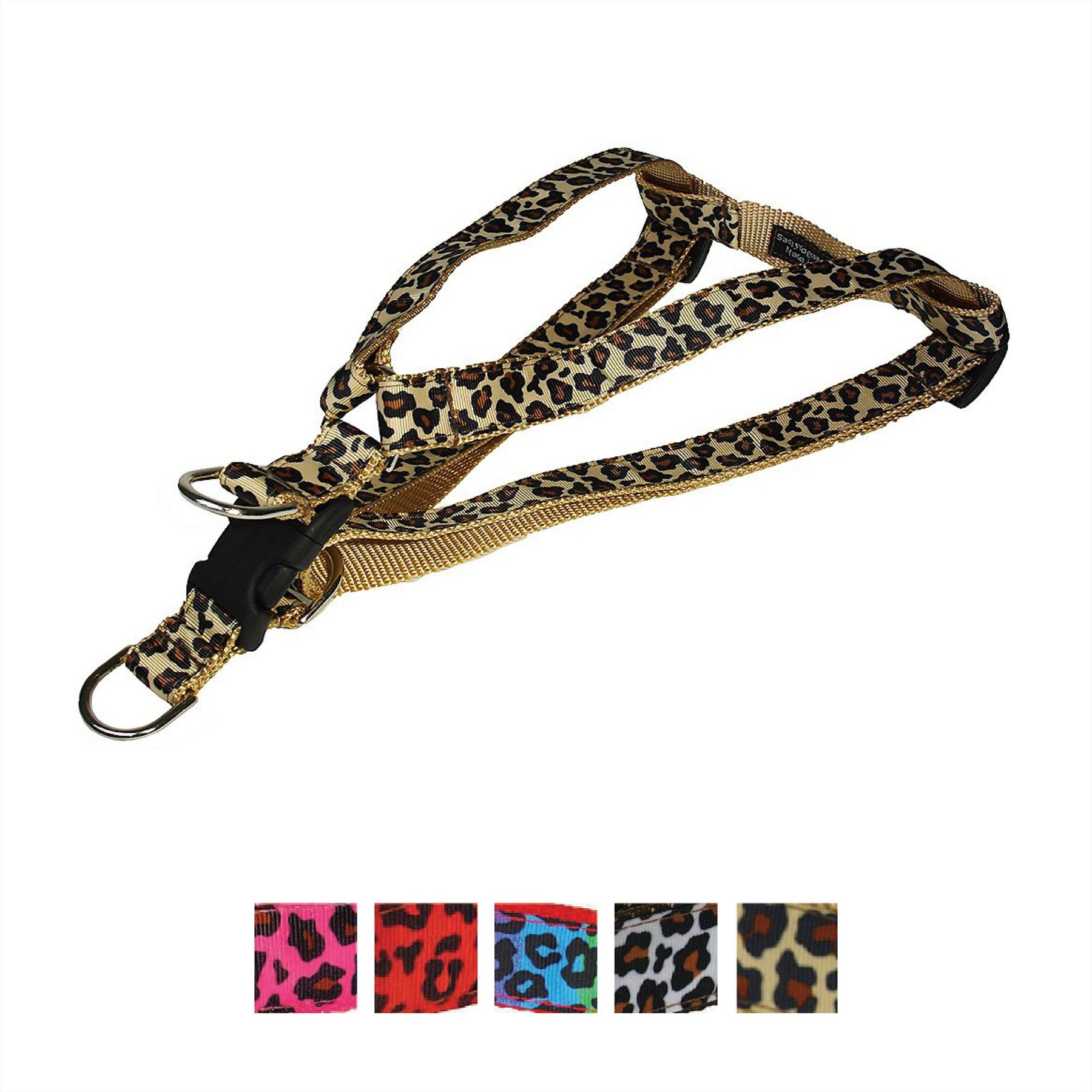 Sassy Dog Wear Leopard Dog Harness, Natural, Large