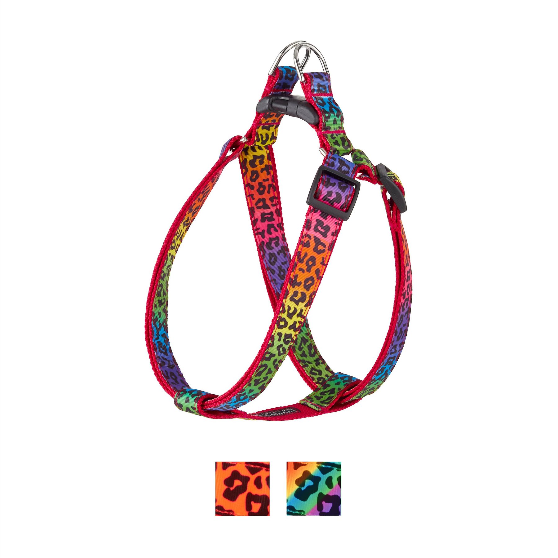 Sassy Dog Wear Leopard Dog Harness, Rainbow, Large