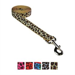 Sassy Dog Wear Leopard Dog Leash, Natural, Small 
