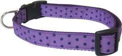 Sassy Dog Wear Polka Dot Dog Collar, Orchid & Navy, Large slide 2 of 3