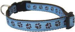 Sassy Dog Wear Puppy Paws Dog Collar, Blue & Brown, Small  slide 2 of 3