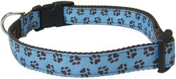 Sassy Dog Wear Puppy Paws Dog Collar, Blue & Brown, Large  slide 2 of 3