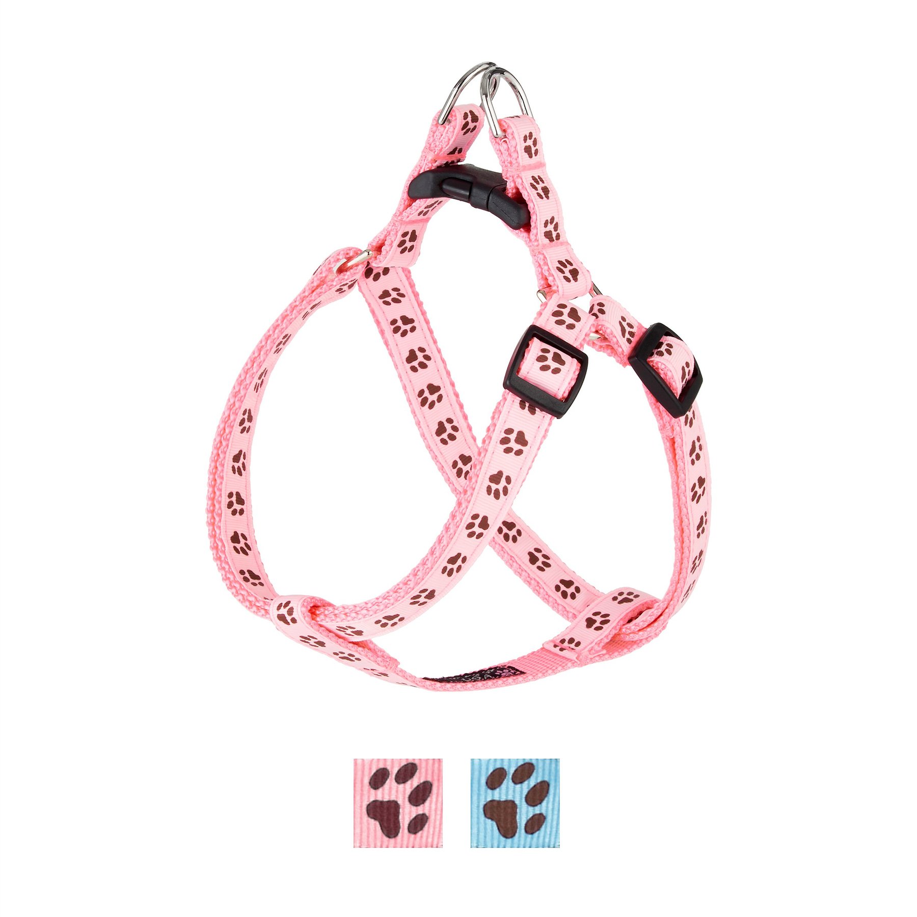 Sassy Dog Wear Puppy Paws Dog Harness, Pink & Brown, Medium