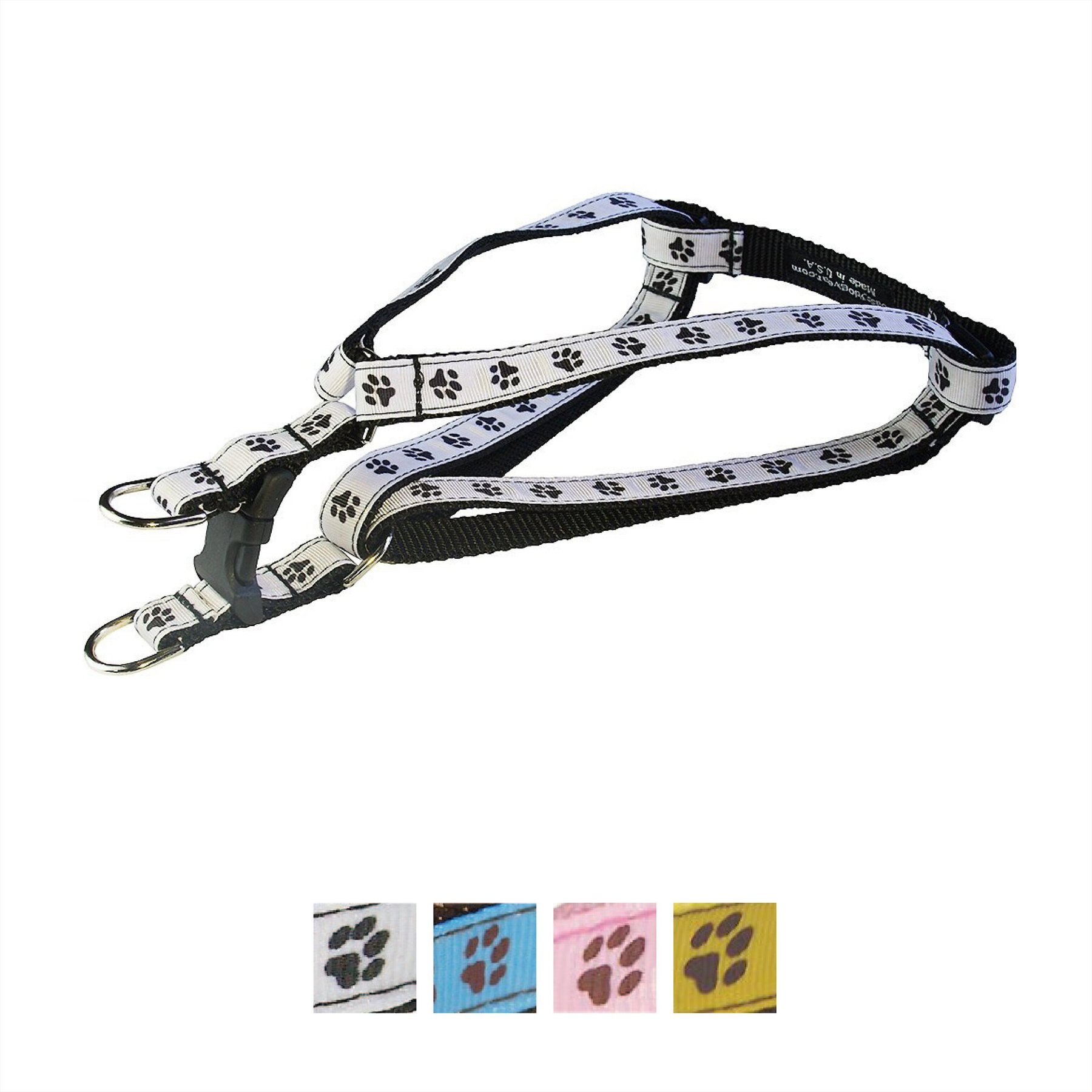 Sassy Dog Wear Puppy Paws Dog Harness, Black & White, Large