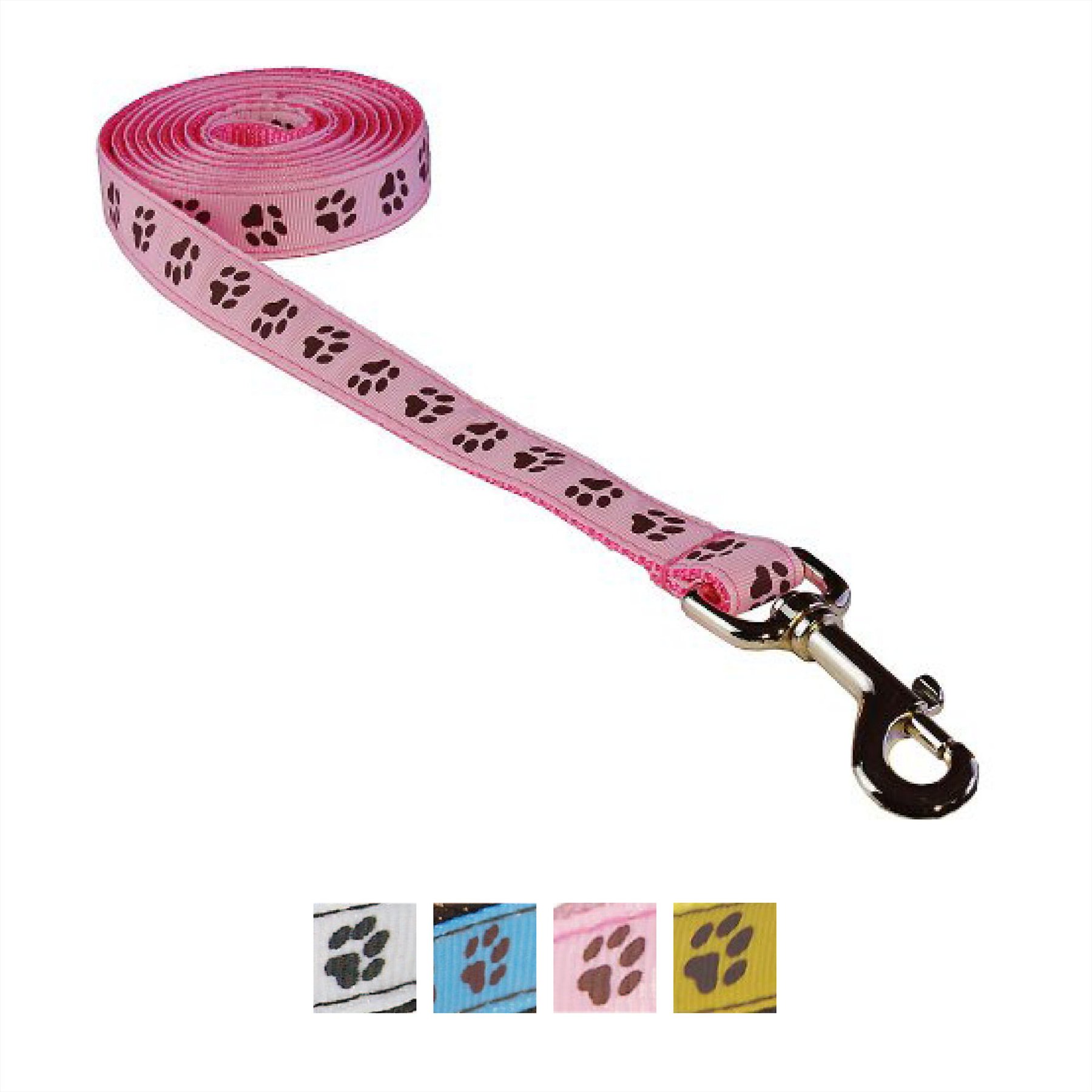Sassy Dog Wear Puppy Paws Dog Leash, Pink & Brown, Small