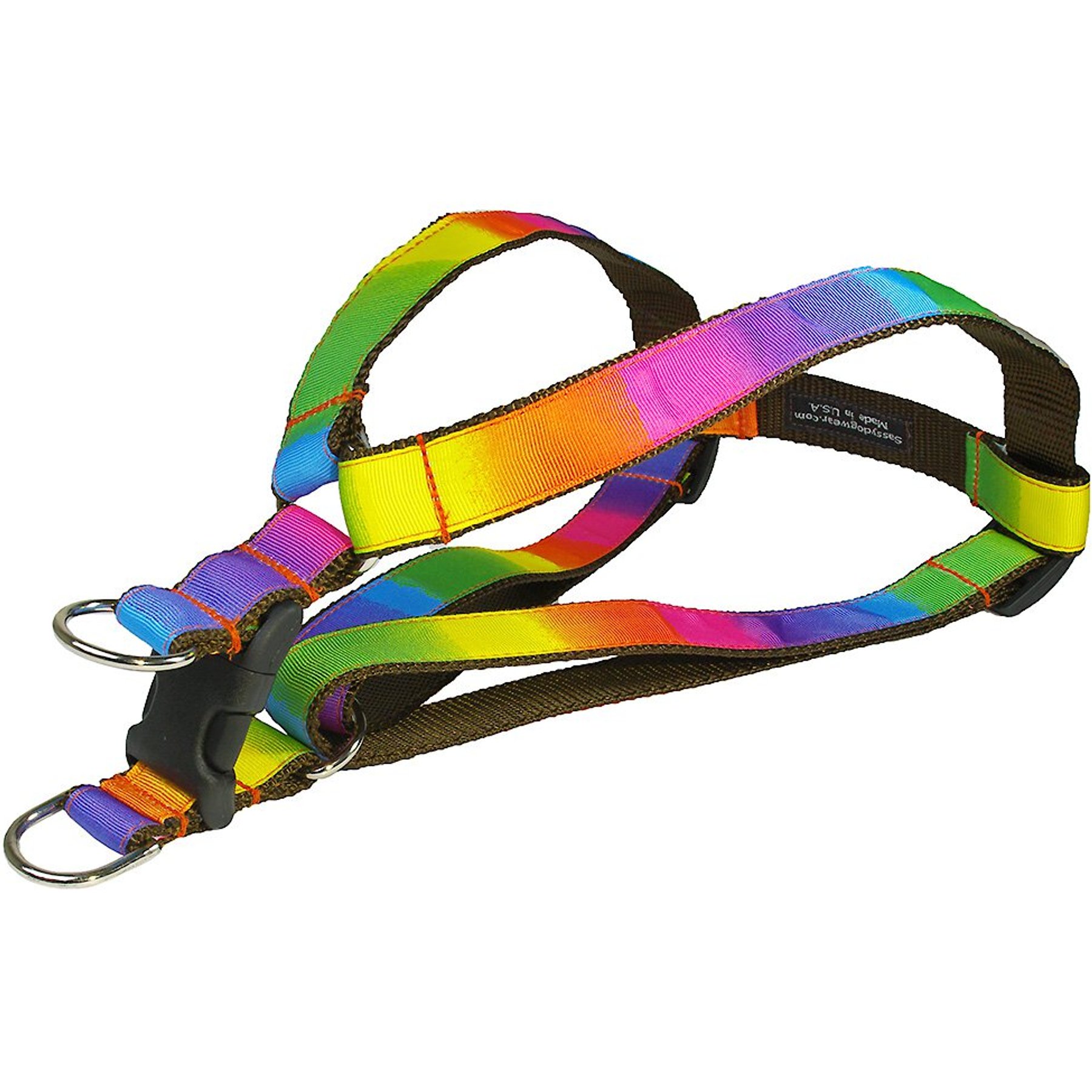Sassy Dog Wear Rainbow Dog Harness, Rainbow, Large