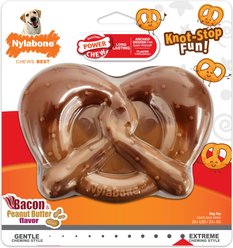 Nylabone Power Chew Pretzel Dog Toy Bacon & Peanut Butter, X-Large/Souper