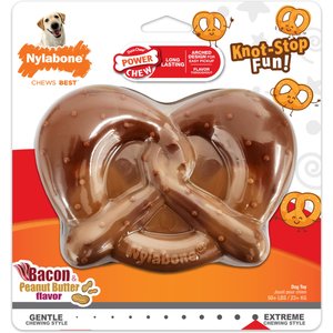 Nylabone Power Chew Pretzel Dog Toy Bacon & Peanut Butter, X-Large/Souper