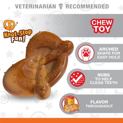 Show full view: Nylabone Power Chew Pretzel Dog Toy Bacon & Peanut Butter, X-Large/Souper slide 5 of 11