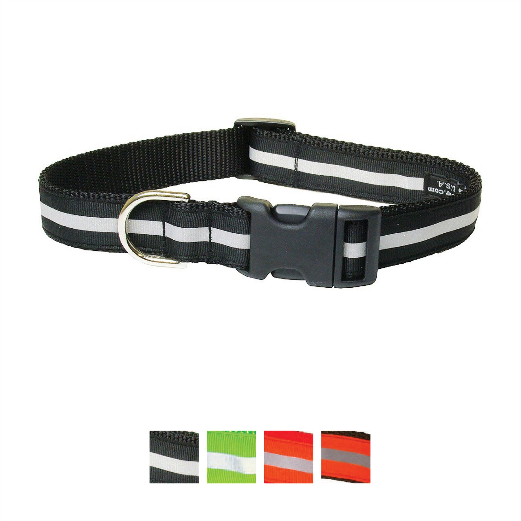 Sassy Dog Wear Reflective Dog Collar, Black, Large