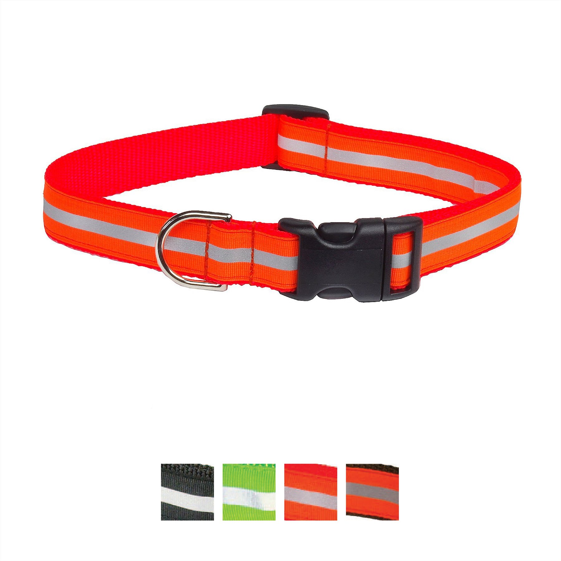 Sassy Dog Wear Reflective Dog Collar, Large, Neon Orange