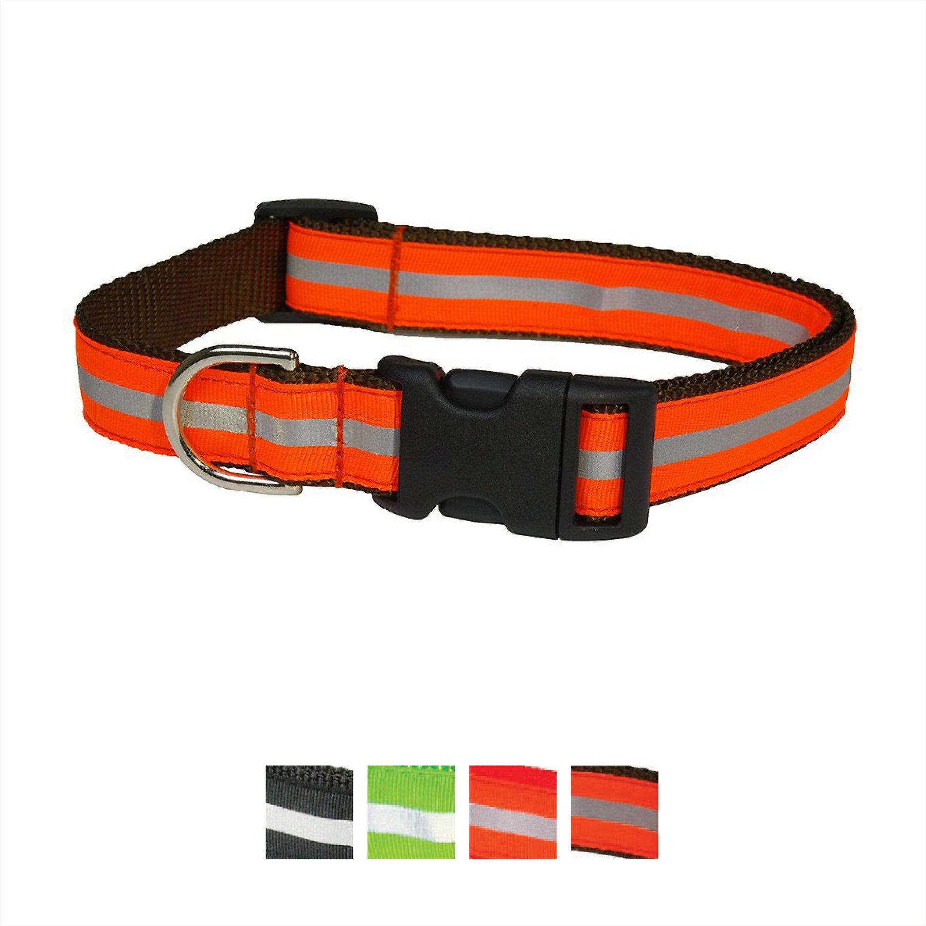 Sassy Dog Wear Reflective Dog Collar, Large, Orange