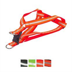 Sassy Dog Wear Reflective Dog Harness, Neon Orange, Large 