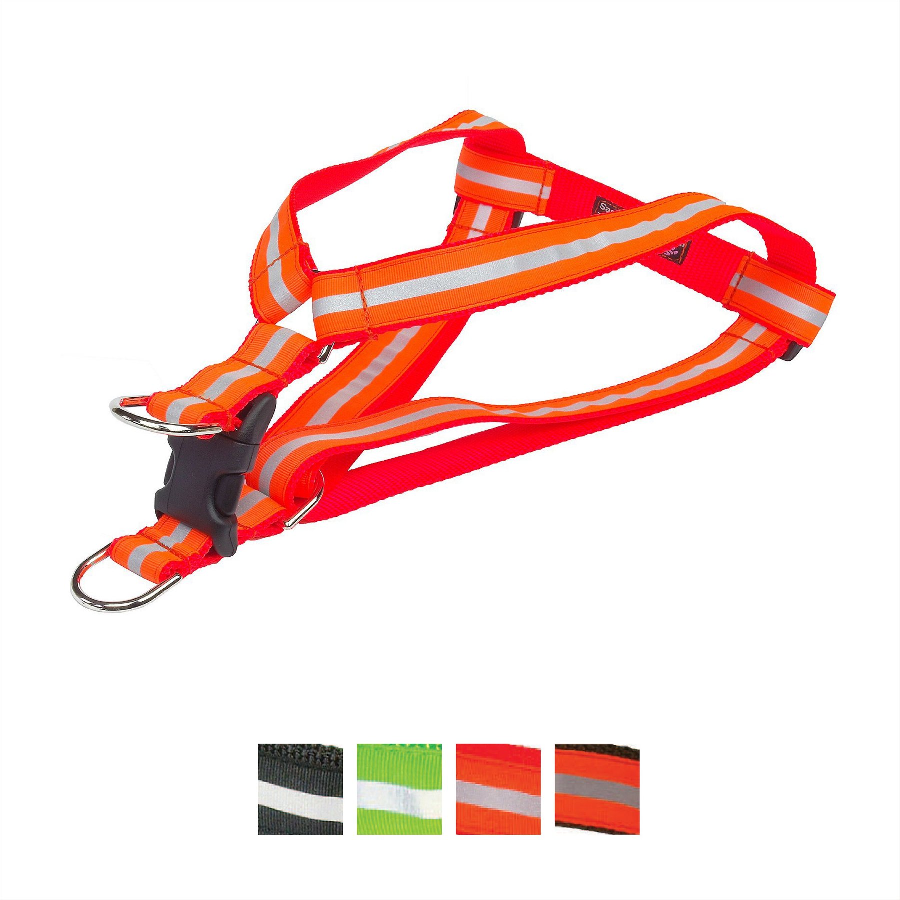 Sassy Dog Wear Reflective Dog Harness, Neon Orange, Large