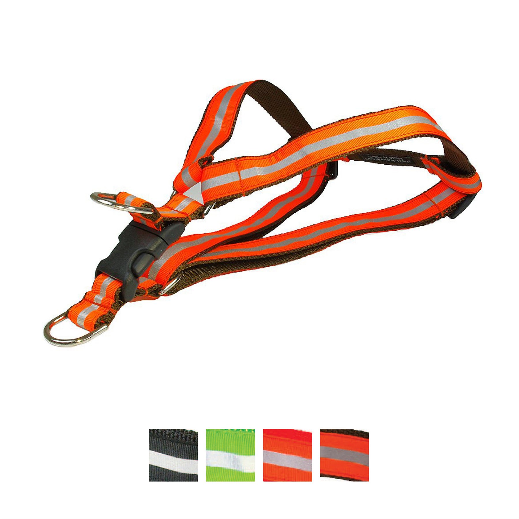 Sassy Dog Wear Reflective Dog Harness, Orange, Large