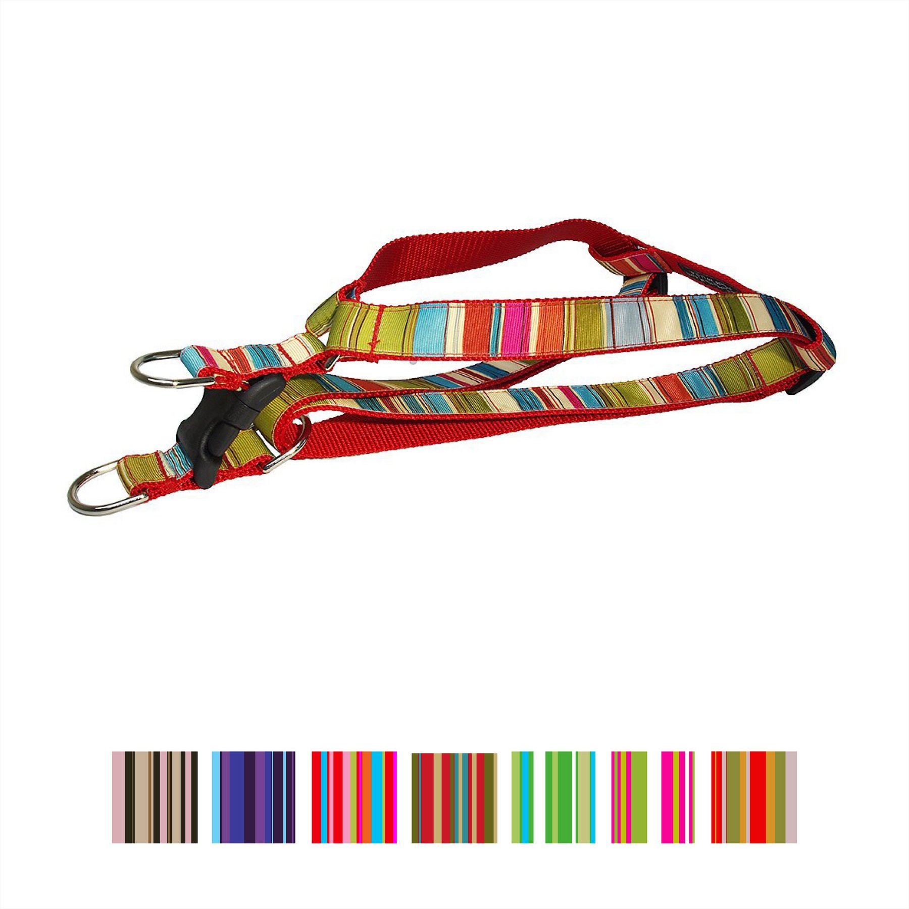 Sassy Dog Wear Multi Stripe Dog Harness, Red, Small