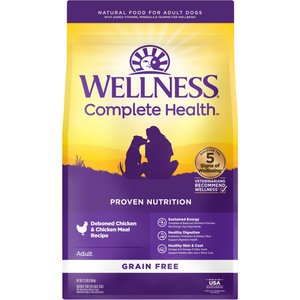 Wellness Complete Health Natural Adult Grain-Free Chicken Meal Dry Dog Food, 22-lb bag
