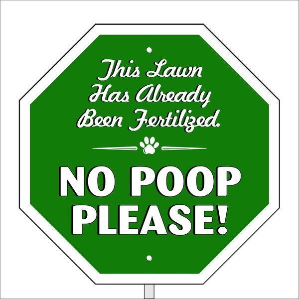 Imagine This Company "No Poop Please" Garden Sign slide 1 of 4