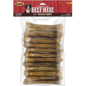 Cadet Premium Grade Pressed Beef Hide Bone, 6.5-in, 12 count