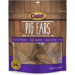 Cadet Natural Pig Ears Dog Treats, 25 count