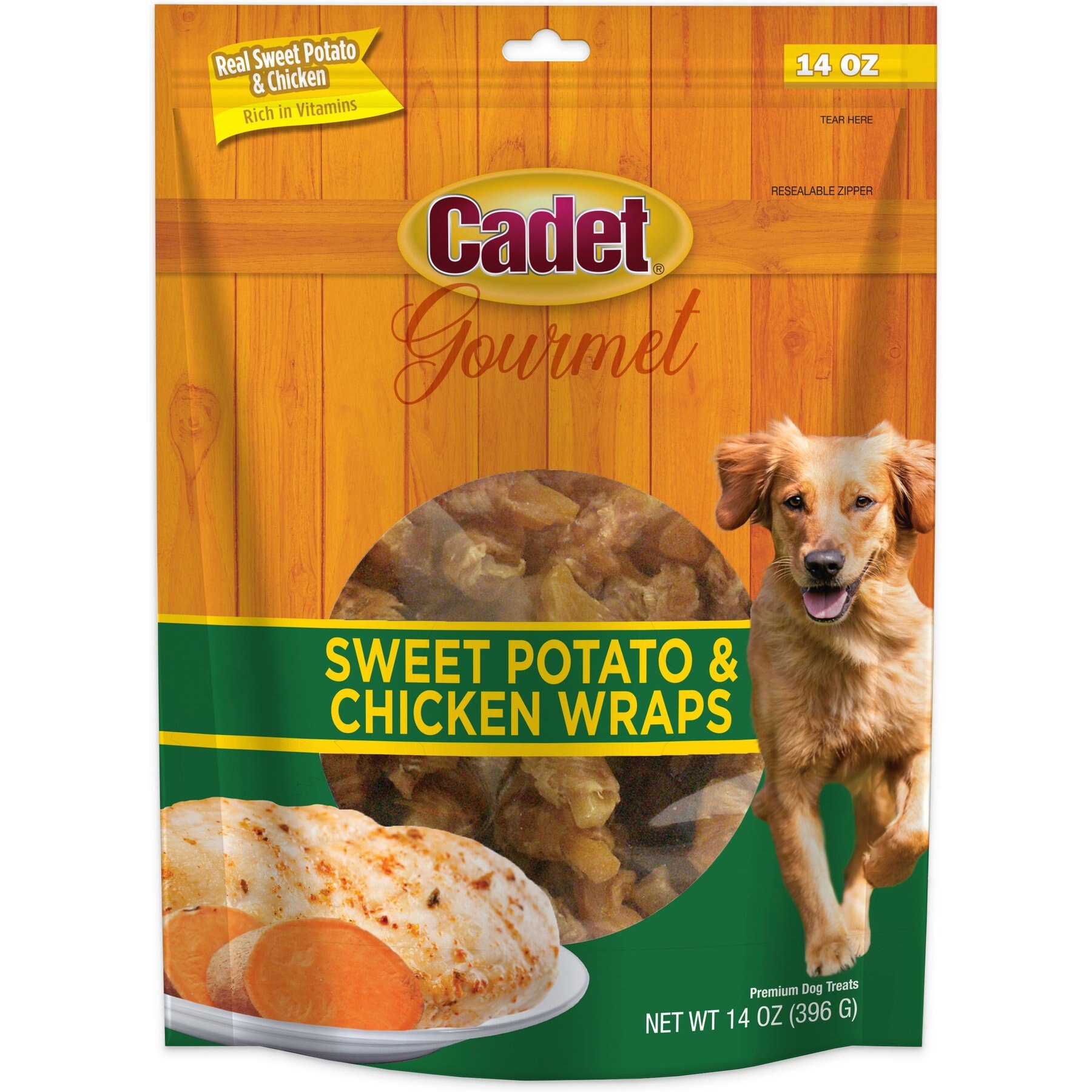 CADET Gourmet Chicken Wrapped Sweet Potato Dog Treat Wraps 14 oz