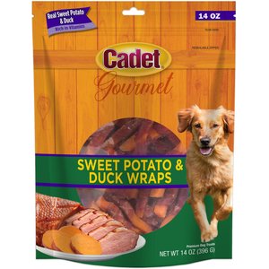 Cadet Premium Gourmet Sweet Potato & Duck Wraps Dog Treats, 14-oz bag