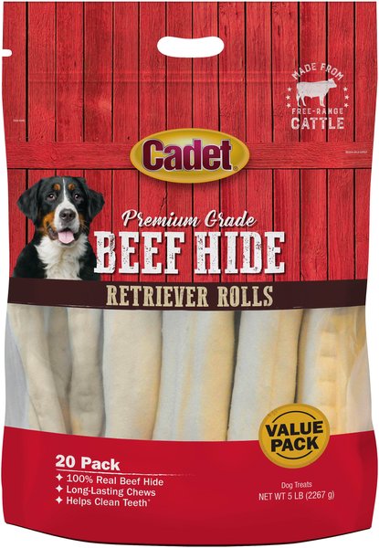 Cadet Premium Grade Beef Hide Retriever Rolls Dog Treats, 20 count slide 1 of 8