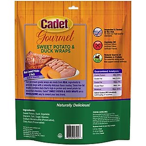 Cadet Gourmet Sweet Potato & Duck Wrapped Dog Treat Wraps, 28-oz