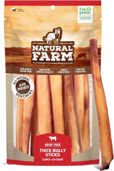 Natural Farm 4 to 6-in Beef Bully Chips Dog Treats