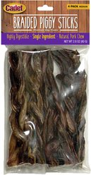 Cadet Braided Piggy Sticks Dog Treats, 2.8-oz bag
