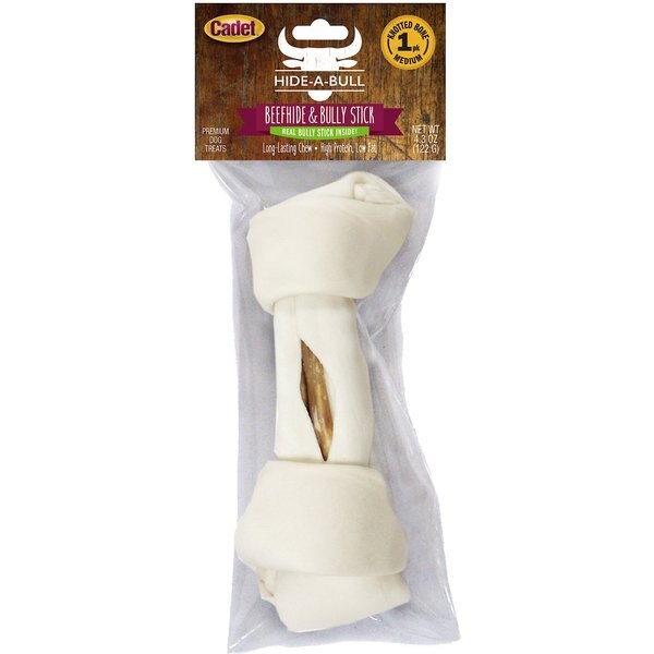 BONES & CHEWS 5" Stuffed Rawhide Roll Dog Treats, 10 count