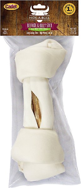Cadet Hide-a-Bull Rawhide & Bull Stick Dog Bone, 9-10 in, Large slide 1 of 7