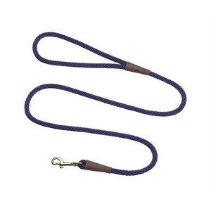 Mendota Products Small Snap Solid Rope Dog Leash, Purple, 4-ft long, 3/8-in wide