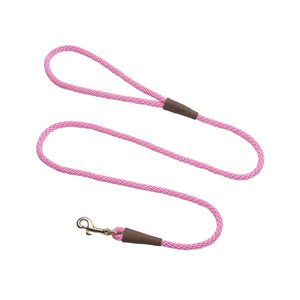 Mendota Products Small Snap Solid Rope Dog Leash, Hot Pink, 4-ft long, 3/8-in wide