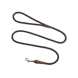 Mendota Products Small Snap Solid Rope Dog Leash, Dark Brown, 4-ft long, 3/8-in wide