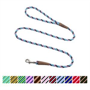 Mendota Products Small Snap Striped Rope Dog Leash, Starbright, 4-ft long, 3/8-in wide
