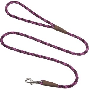 Mendota Products Small Snap Checkered Rope Dog Leash, Ruby, 4-ft long, 3/8-in wide