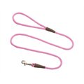 Mendota Products Small Snap Solid Rope Dog Leash, Hot Pink, 6-ft long, 3/8-in wide