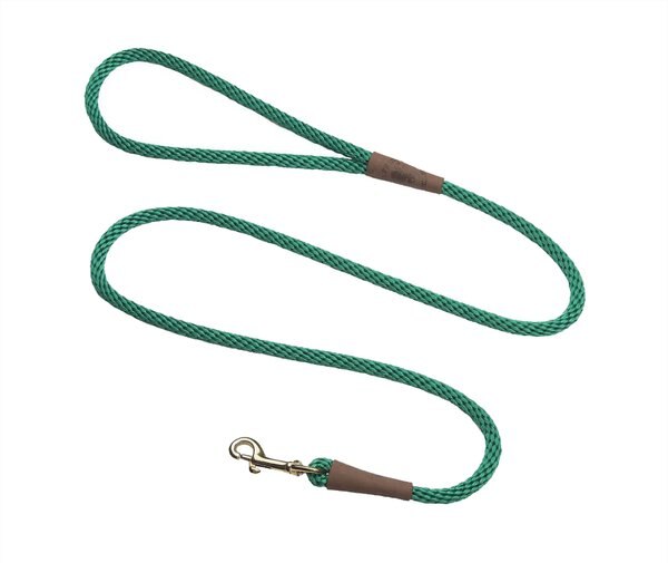 Mendota Products Small Snap Solid Rope Dog Leash, Kelly Green, 6-ft long, 3/8-in wide slide 1 of 2