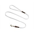 Mendota Products Small Snap Solid Rope Dog Leash, White, 6-ft long, 3/8-in wide
