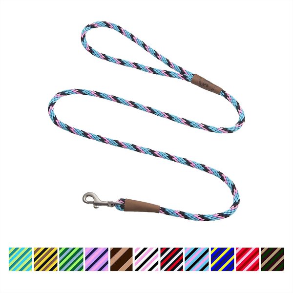 Mendota Products Small Snap Striped Rope Dog Leash, Starbright, 6-ft long, 3/8-in wide slide 1 of 2