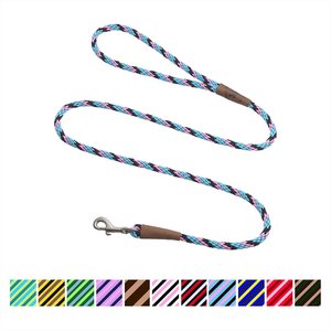 Mendota Products Small Snap Striped Rope Dog Leash, Starbright, 6-ft long, 3/8-in wide